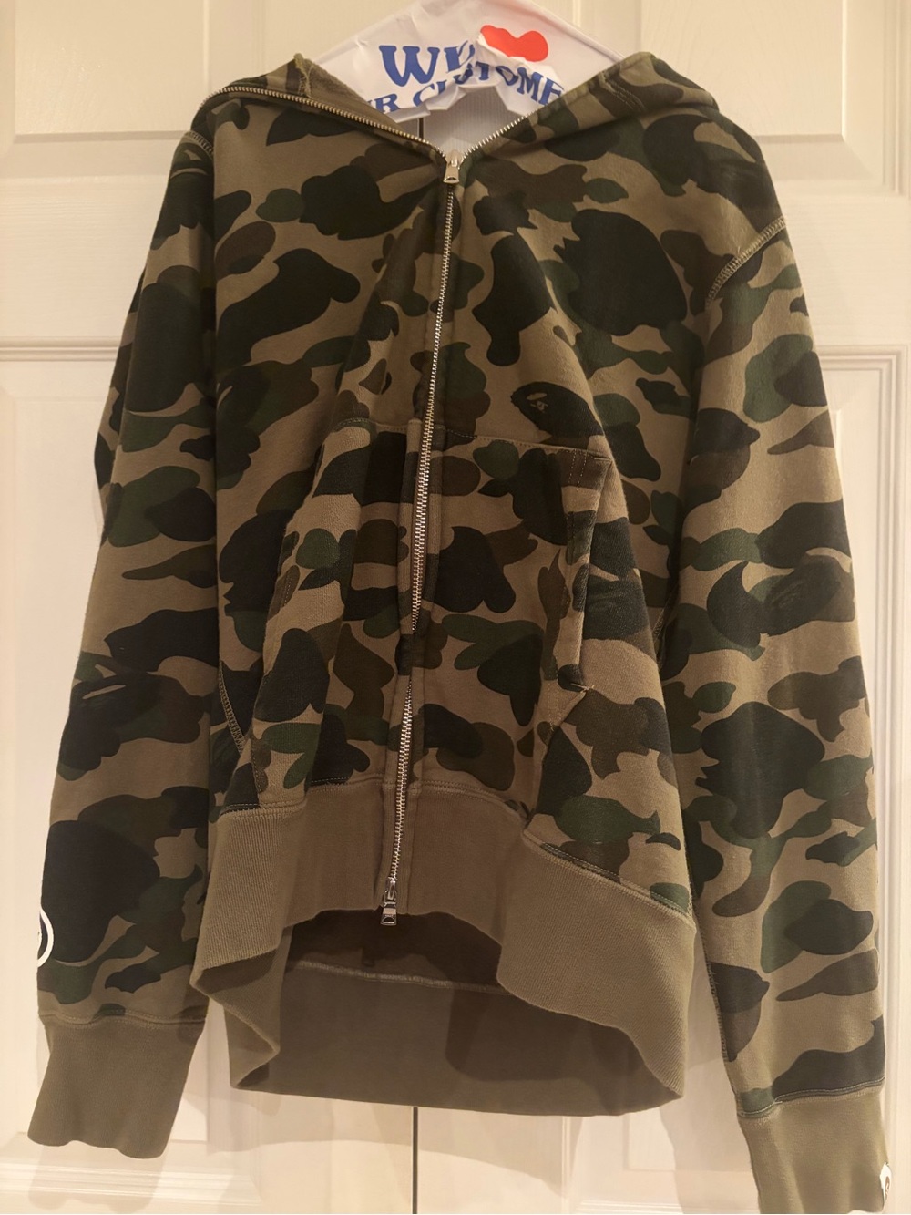 A Bathing Ape (BAPE) 1st Camo Shark Full-Zip Hoodie โ Green Camo โ Size M